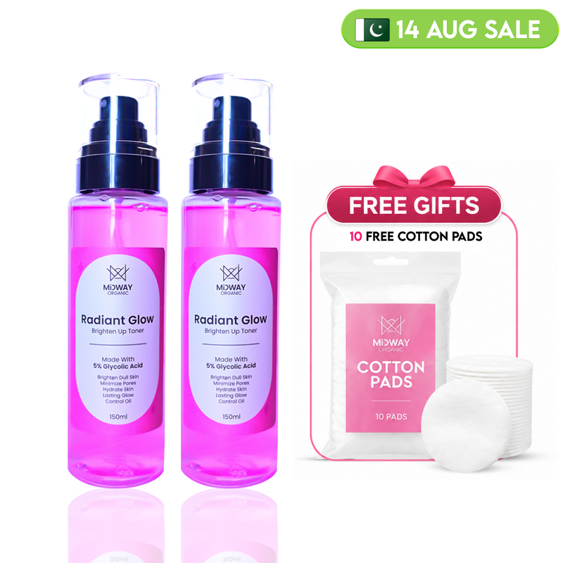 2 Glycolic Acid Toners + 10 Free Cotton Pads