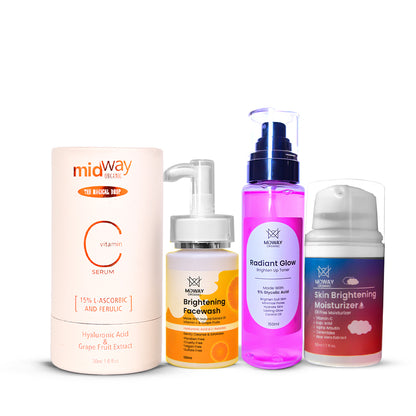 Midway Organic four-step Vitamin C and Glycolic Acid skincare bundle